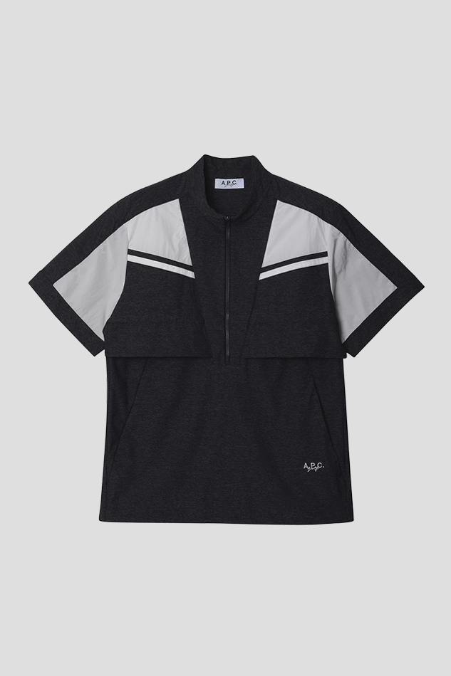 VENTILATED COLORBLOCK SHORT SLEEVE SHIRT-NAVY
