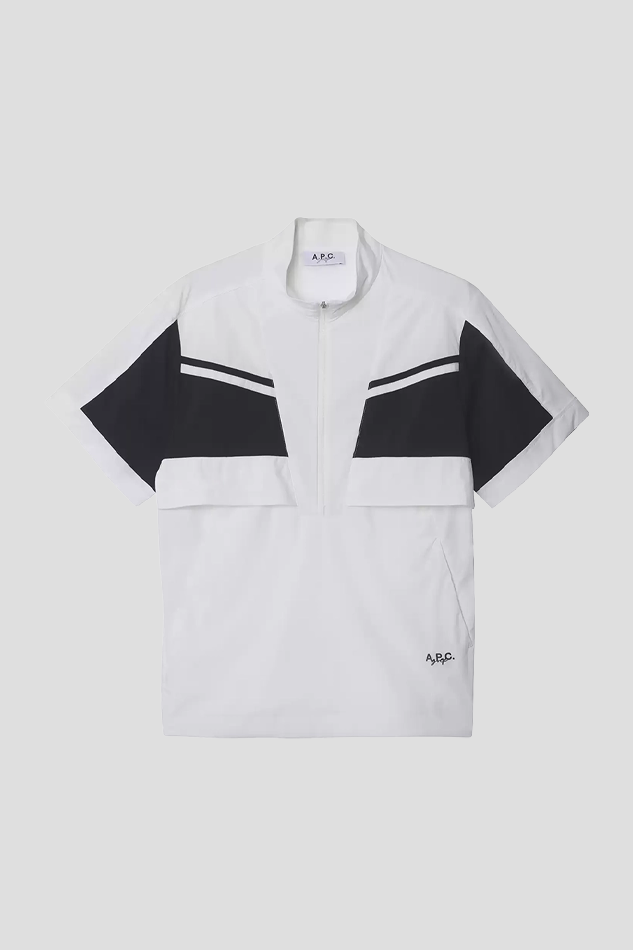 VENTILATED COLORBLOCK SHORT SLEEVE SHIRT-WHITE