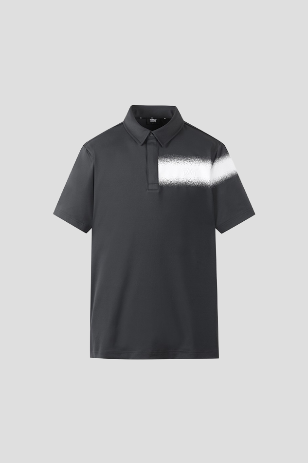 26MEN COLOR POINT COLLAR SHORT SLEEVE-BLACK