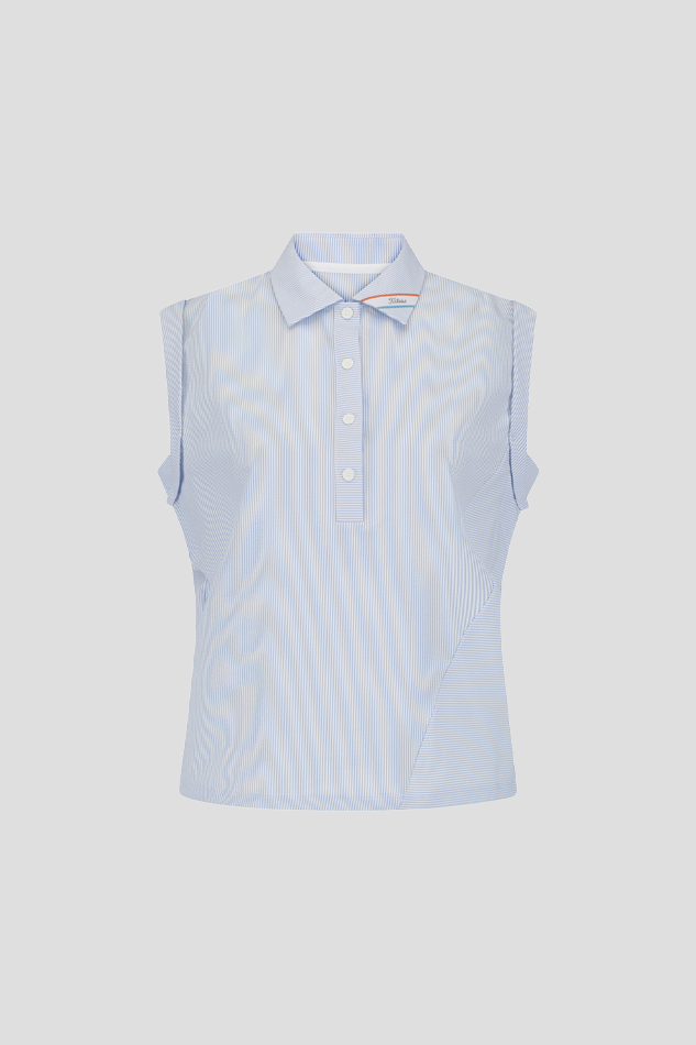 26STRIPE SLEEVELESS W-SKYBLUE