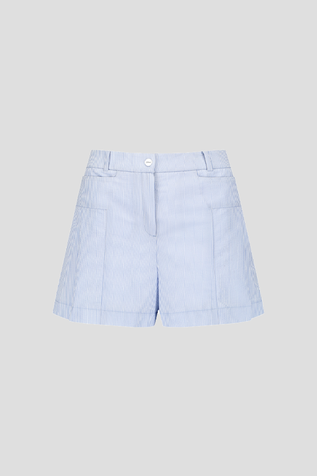 26PLEATED SUMMER SHORTS-SKYBLUE