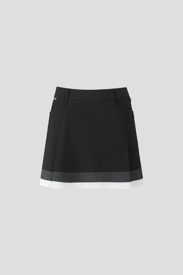 26S WOMEN BACK PLEATED SKIRTS-BLACK