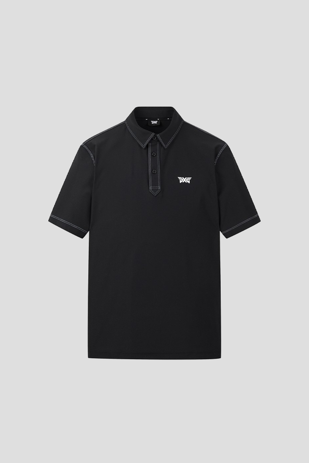 26MEN STITCH POINT COLLAR SHORT SLEEVE-BLACK