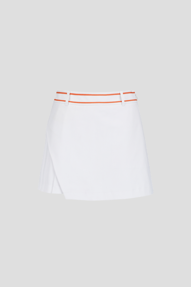 26SIDE PLEATED SKORTS-WHITE