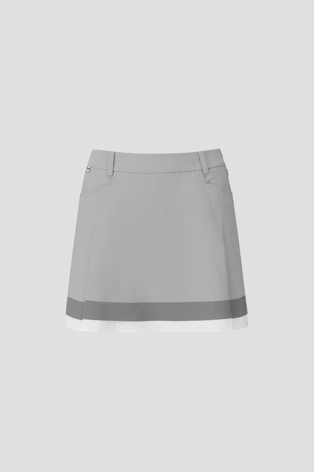 26S WOMEN BACK PLEATED SKIRTS-GRAY