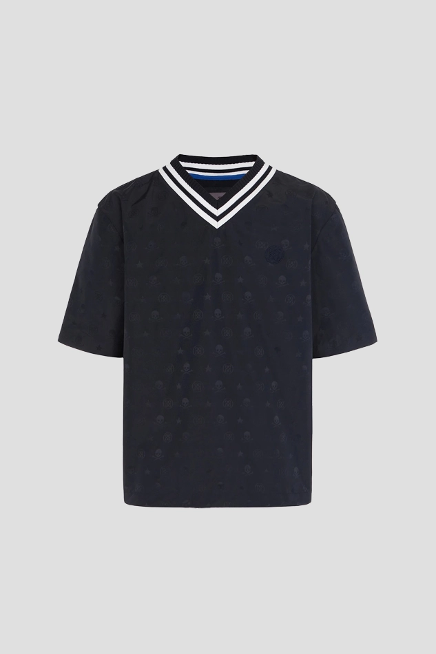 26S JACQUARD WOVEN PULLOVER MEN-NAVY