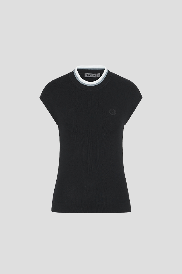 26S MOCKNECK SLEEVELESS SWEATER WOMEN-BLACK