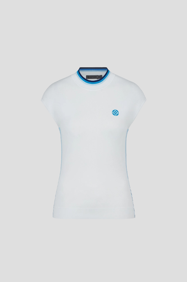 26S MOCKNECK SLEEVELESS SWEATER WOMEN-WHITE