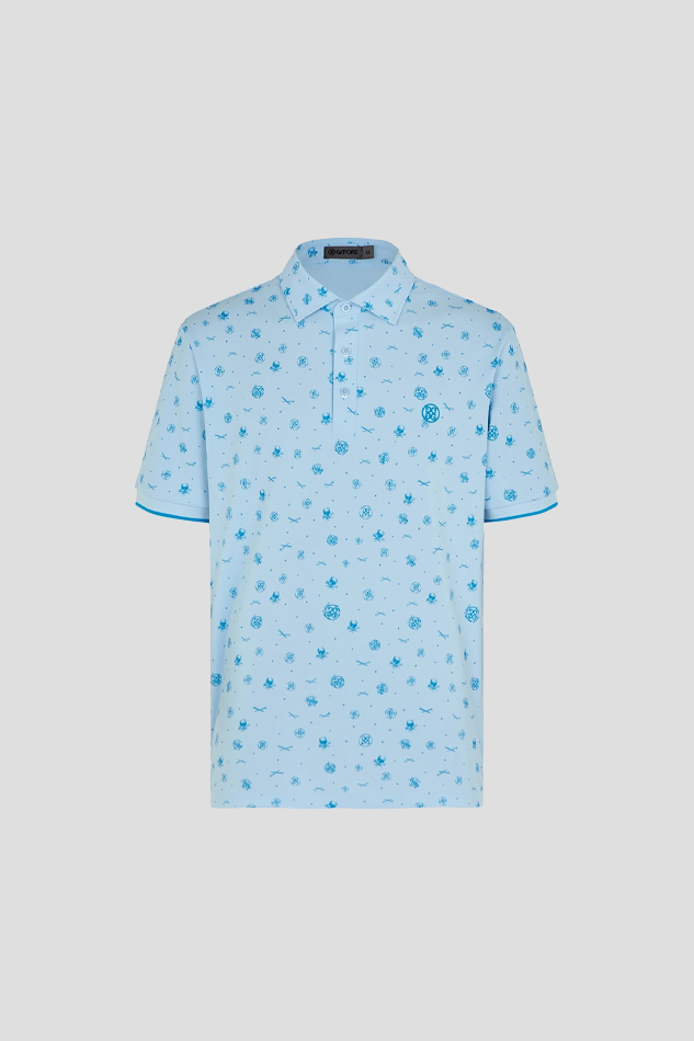 26S FULL PATTERN PIQUE MEN-BLUE