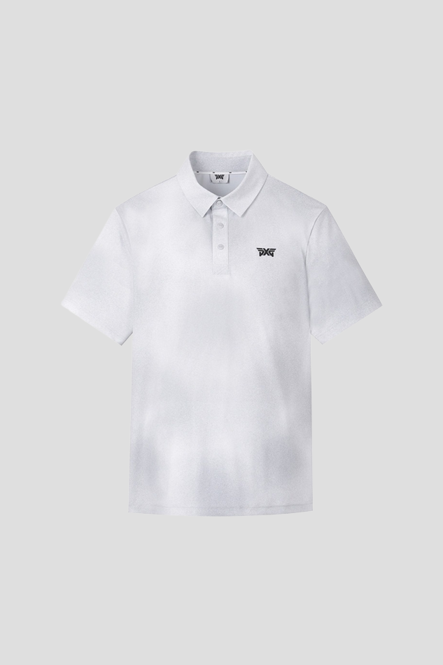 26S MEN GRADATION PATTERN COLLAR SHORT SLEEVE-GRAY