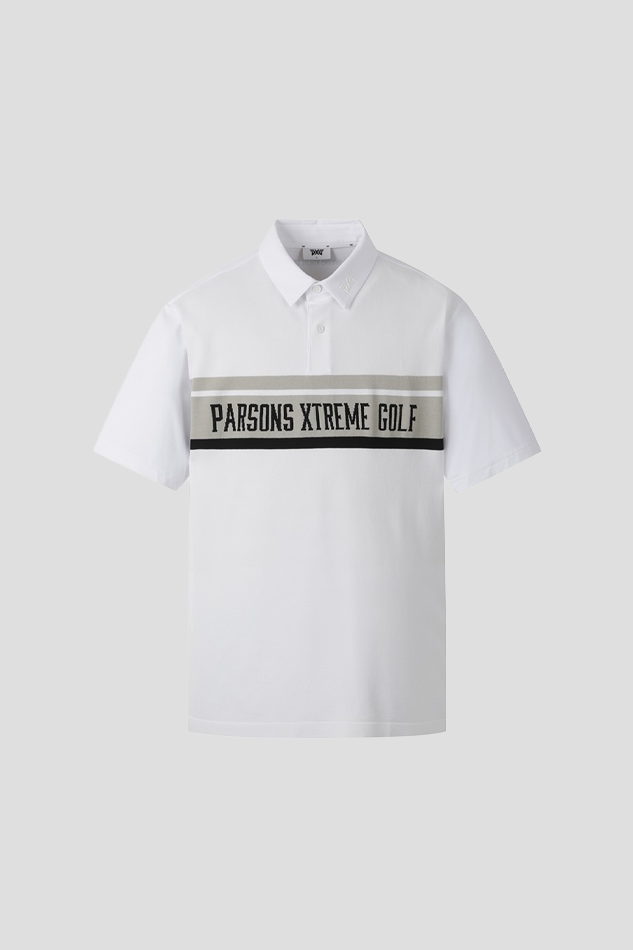 26S MEN KNIT HYBRID COLLAR SHORT SLEEVE-WHITE