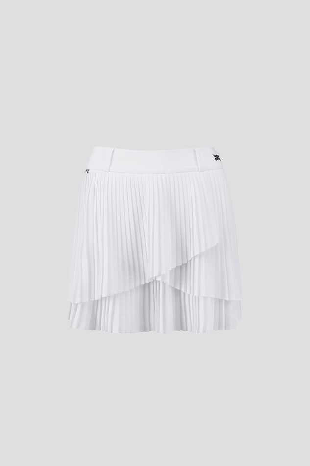 26S WOMEN WRAP PLEATED SKIRT-WHITE