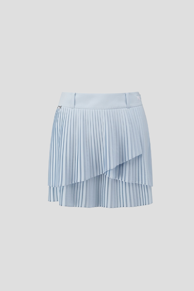 26S WOMEN WRAP PLEATED SKIRT-BLUE