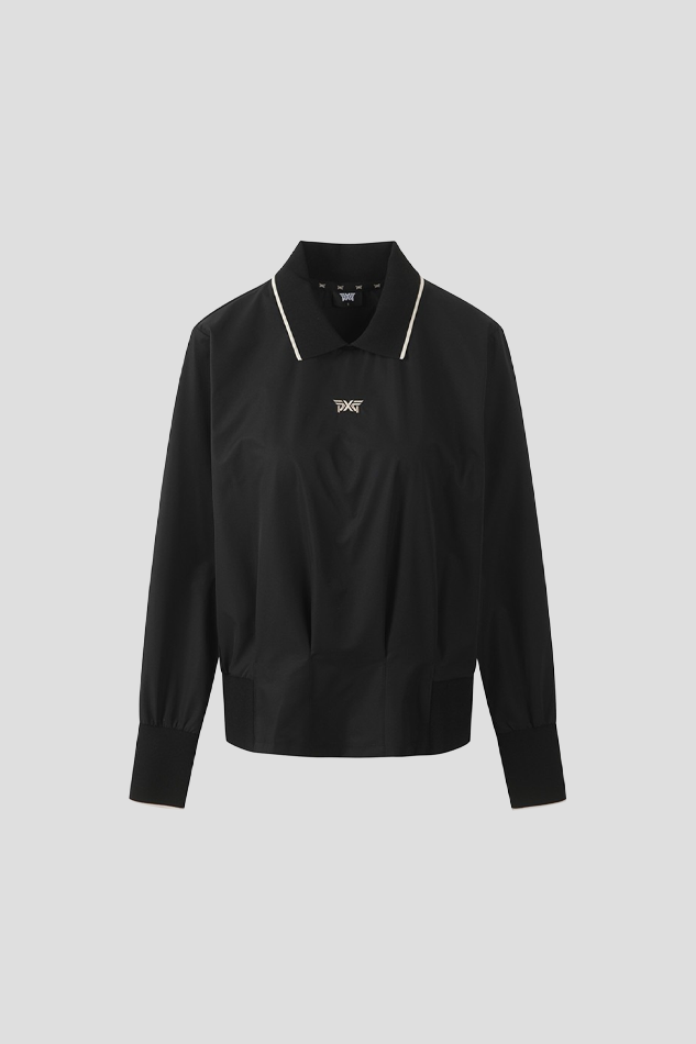 26S WOMEN HOURGLASS FIT COLLAR LONG SLEEVE-BLACK