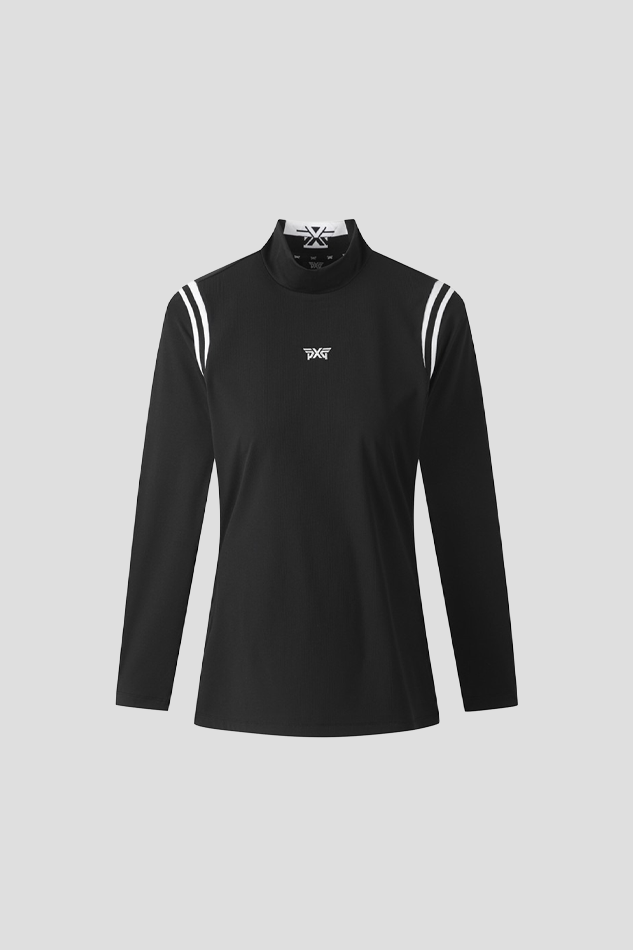 26S WOMEN COOL SLEEVE MOCK NECK LONG SLEEVE-BLACK