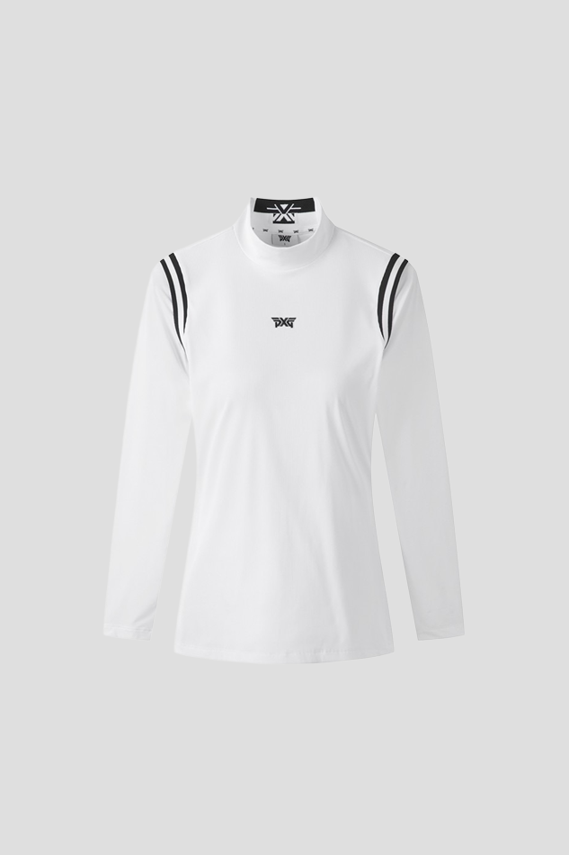 26S WOMEN COOL SLEEVE MOCK NECK LONG SLEEVE-WHITE