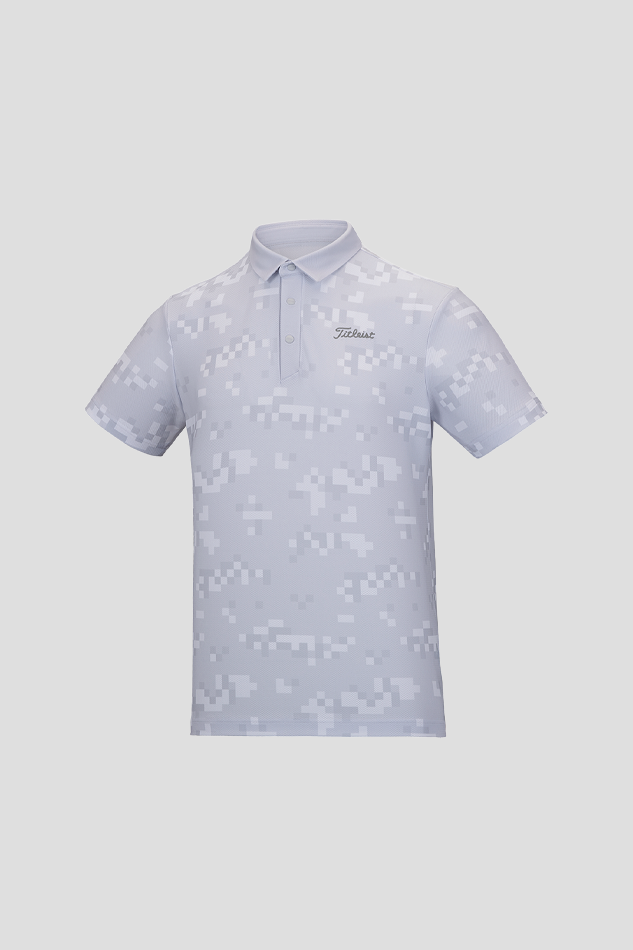 26S PRINTED MESH SS POLO-GRAY