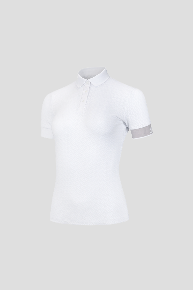 26S MESH JACQUARD POLO W-WHITE
