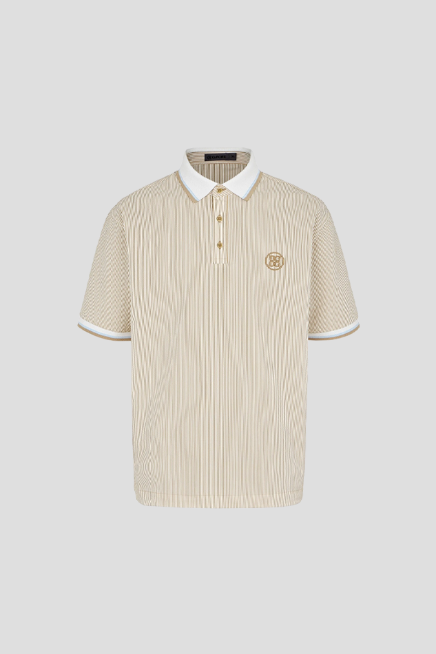 26WOVEN SEERSUCKER POLO MEN-KHAKI