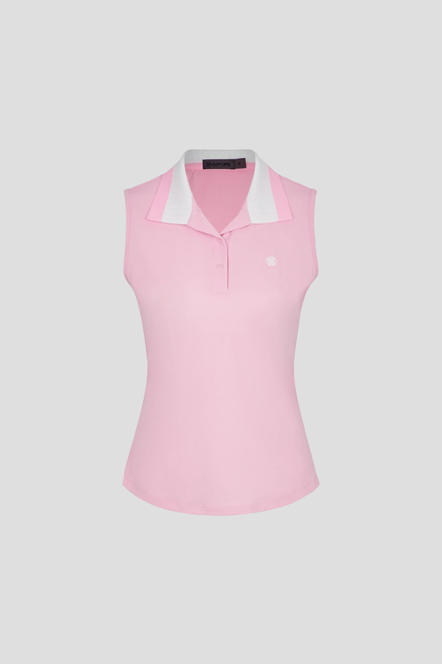 26SLEEVELESS POLO WOMEN-PINK