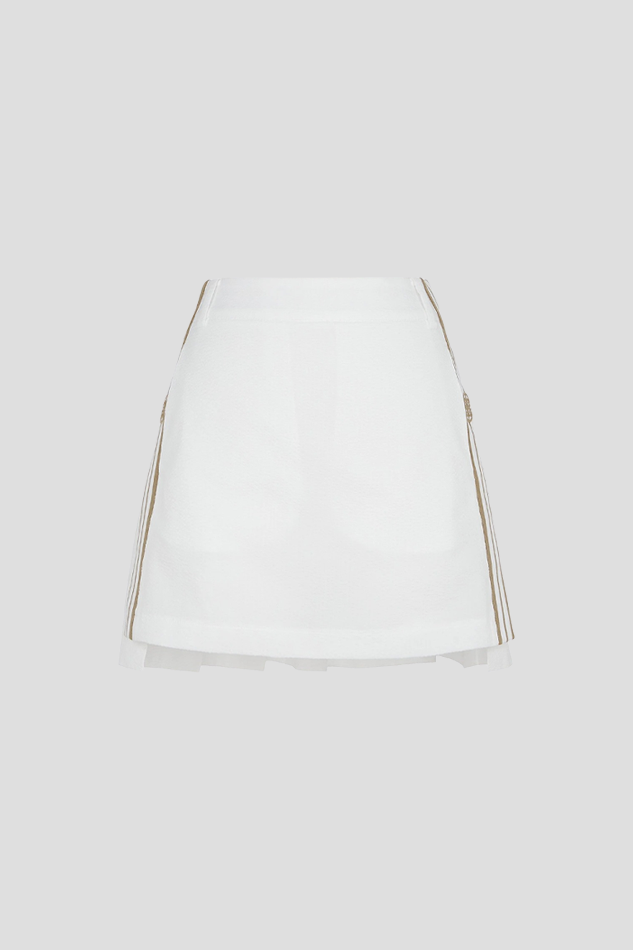 26SEERSUCKER SKORT WOMEN-WHITE