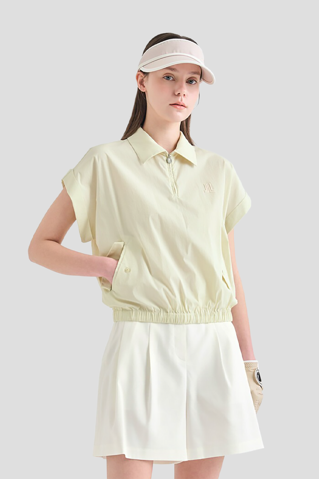 26HALF SLEEVE SLIT WATER REPELLENT TEE-CHAMPAGNE