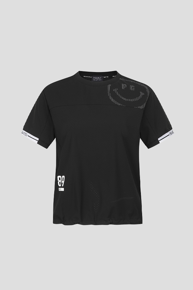 26WOMEN SMILE STRING SHORT SLEEVE TSHIRT-BLACK