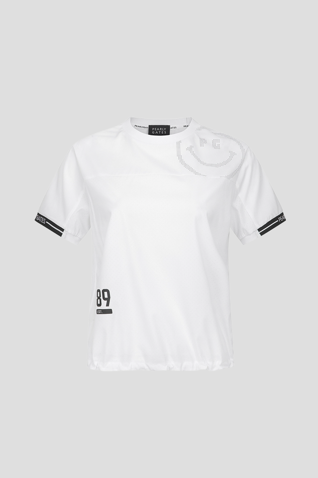 26WOMEN SMILE STRING SHORT SLEEVE TSHIRT-WHITE