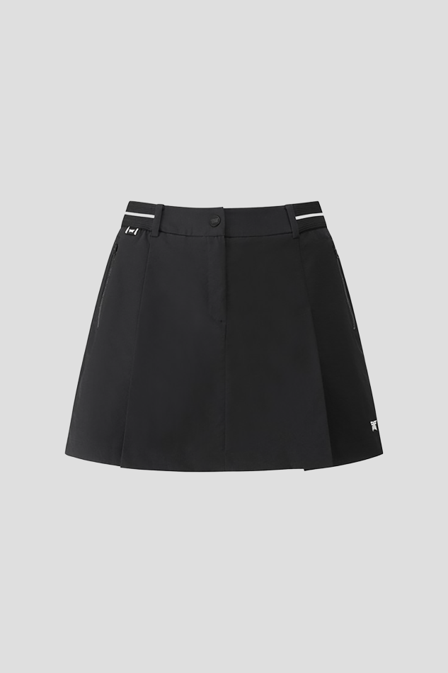 26WOMEN AIRHOLE MIX SKIRT-BLACK