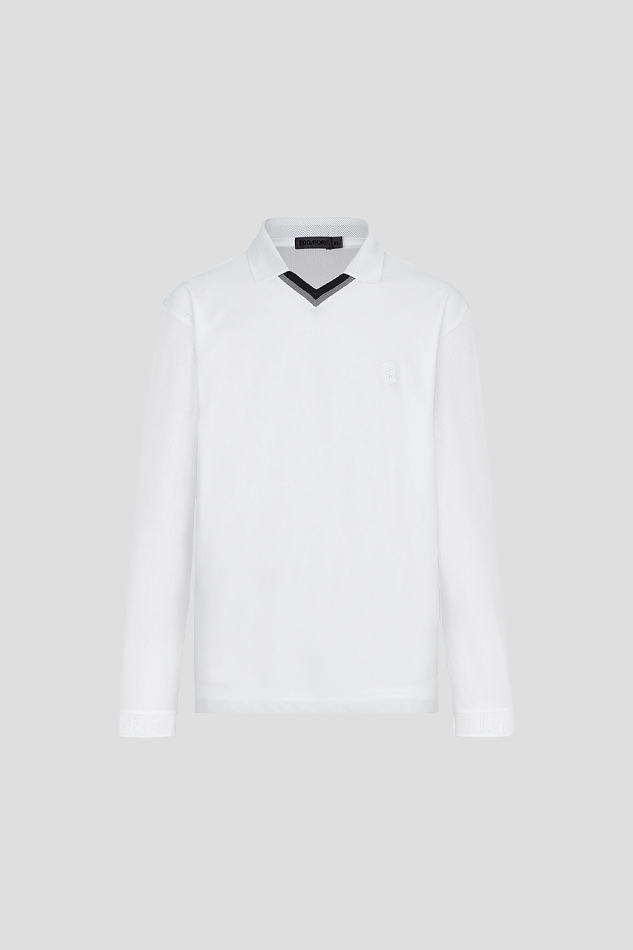 26SUMMER LONGSLEEVE POLO MEN-WHITE