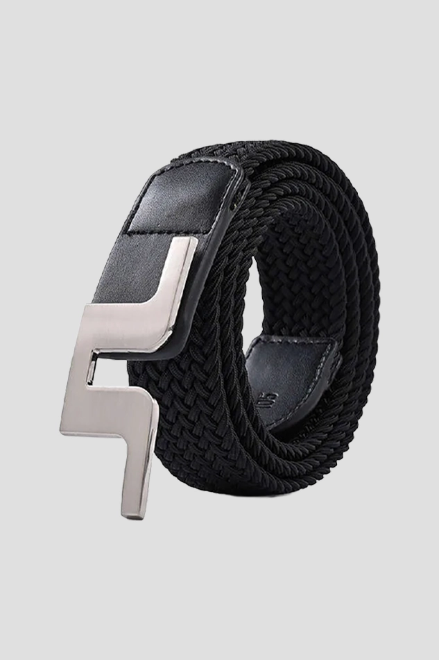 ELASTIC WOVEN UNISEX GOLF OUTDOOR SPORTS PANTS CASUAL BELT-BLACK