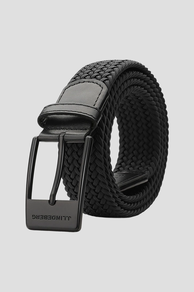MEN ELASTIC BRAIDED GOLF BELT-BLACK