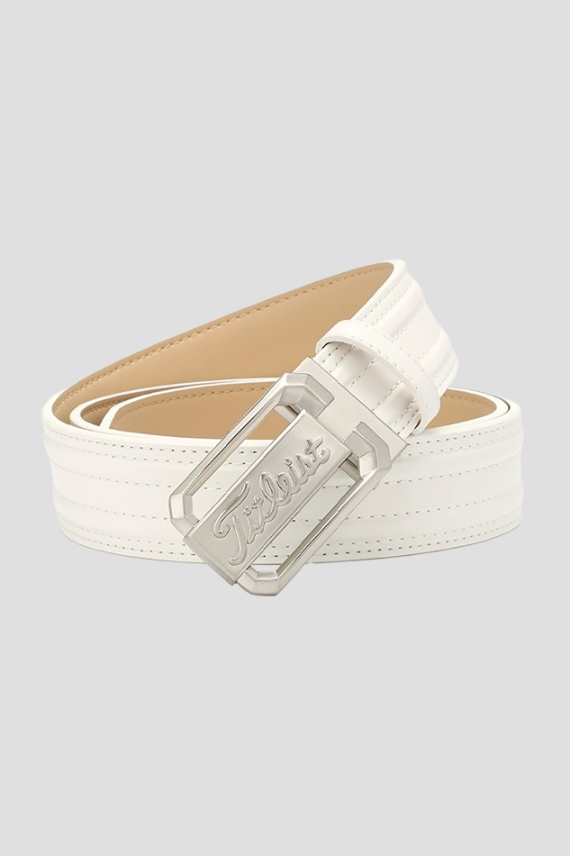 OUTDOOR GENUINE LEATHER GOLF BUSINESS SPORTS BELT-WHITE