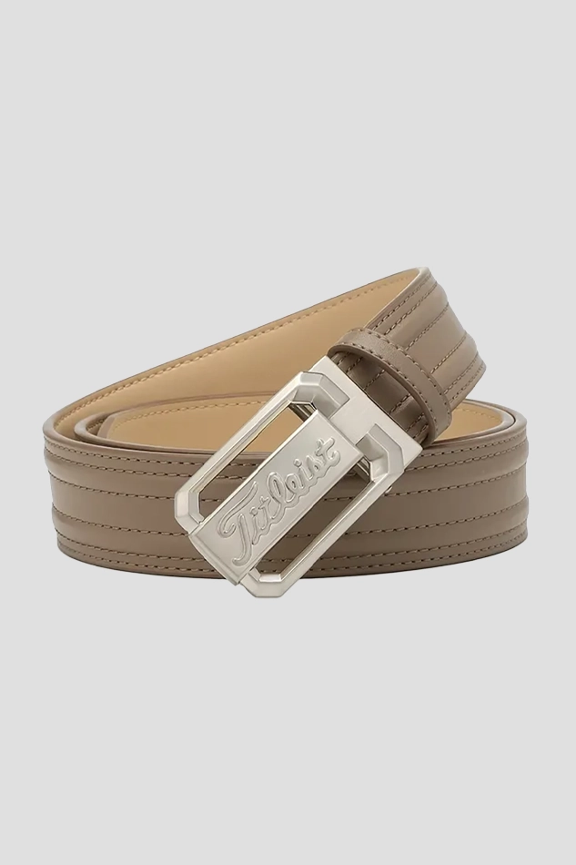 OUTDOOR GENUINE LEATHER GOLF BUSINESS SPORTS BELT-BROWN