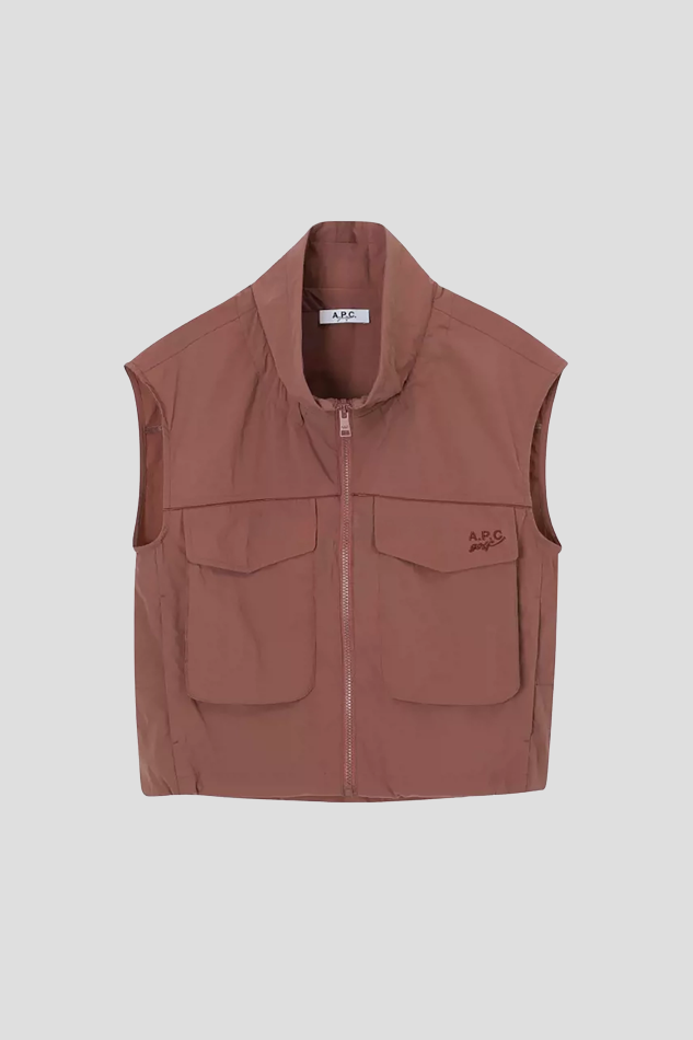2026 FALL WOMEN SIMPLE SPORTS VEST-BROWN