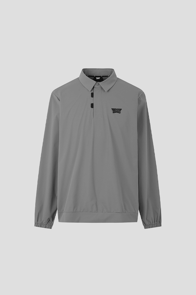 26MEN WOVEN COLLAR LONG SLEEVE-GRAY
