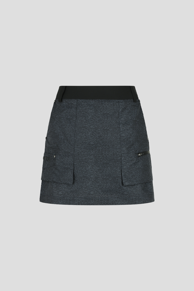 2026WOMEN ENGINEERED INDIGO CARGO SKIRT-NAVY