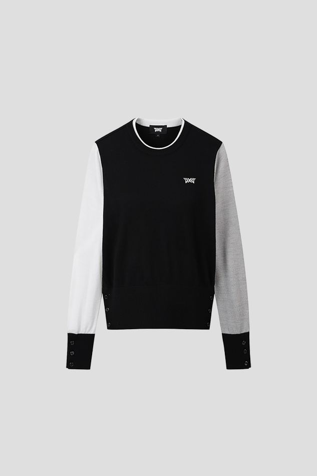 2026WOMEN TEXTURE MIX SWEATER-BLACK