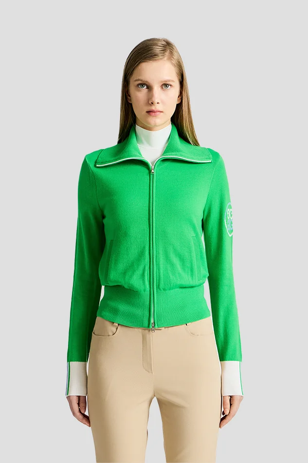 FULL-ZIP COLOUR SWEATER(WOMEN)