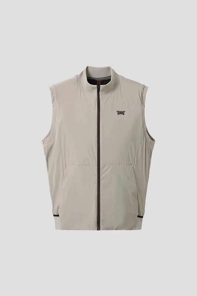 FULL ZIP-UP HYBRID KNIT VEST