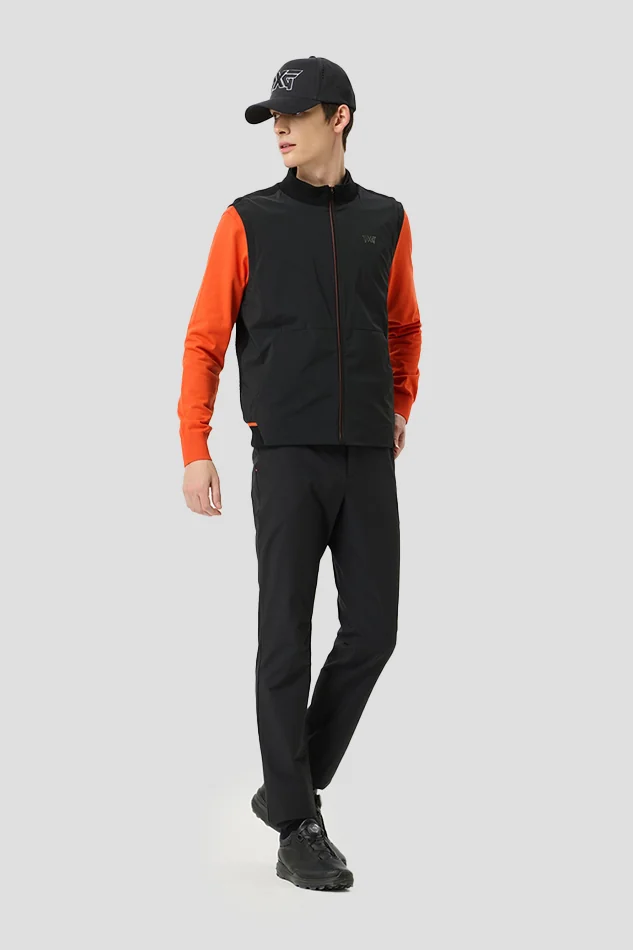 FULL ZIP-UP HYBRID KNIT VEST