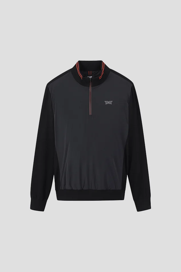 HALF ZIP-UP HYBRID KNIT