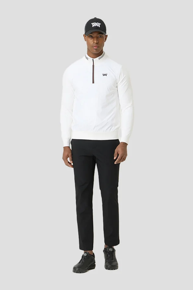 HALF ZIP-UP HYBRID KNIT