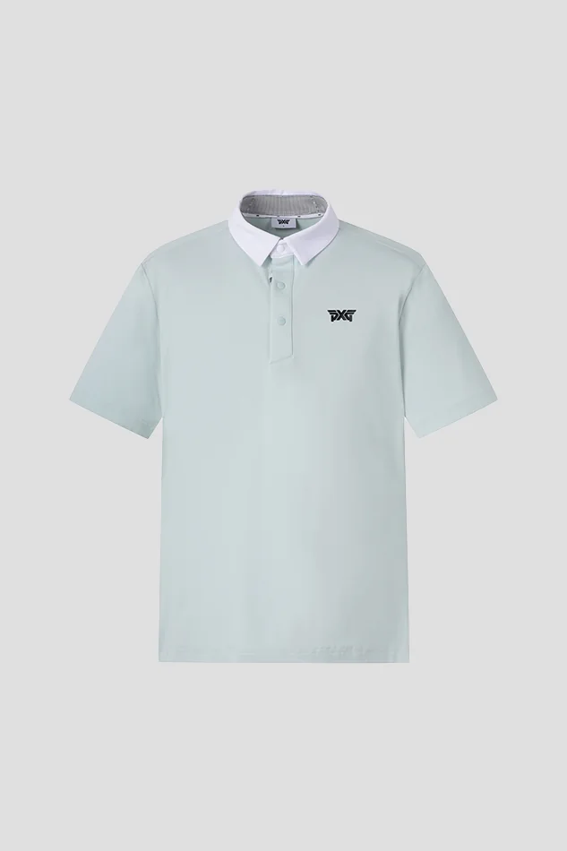 SUMMER COLOR BLOCKED COLLAR SHORT-SLEEVE