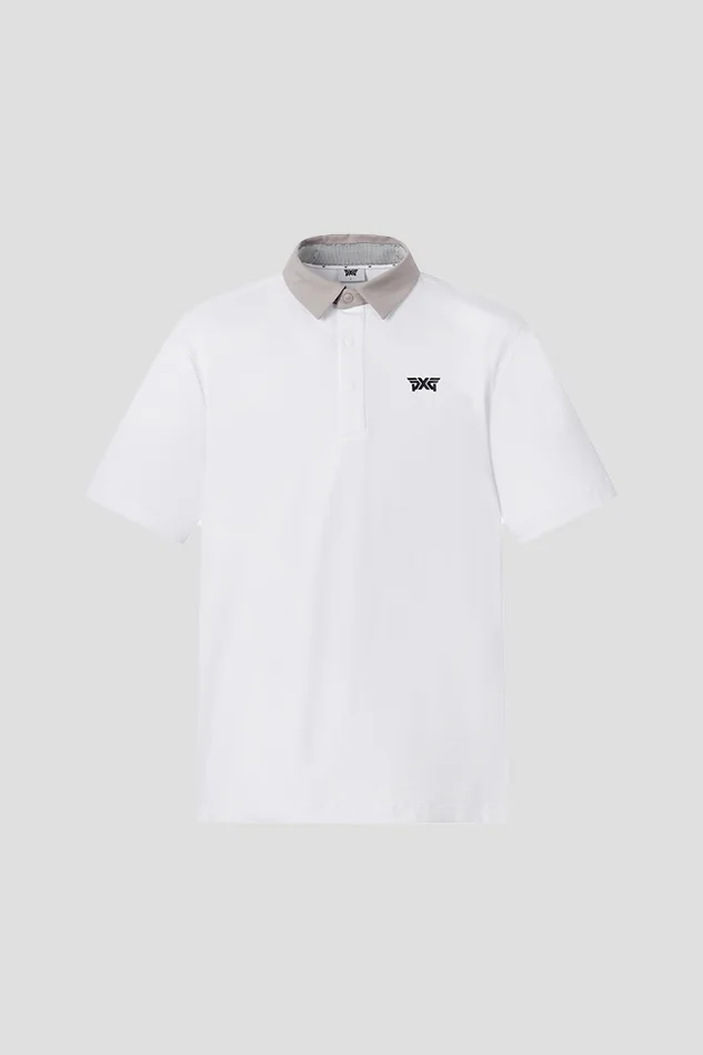 SUMMER COLOR BLOCKED COLLAR SHORT-SLEEVE