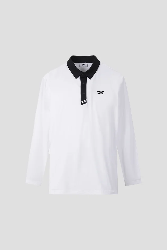 SUMMER COLOR BLOCKED COOL SLEEVE COLLAR LONG-SLEEVE